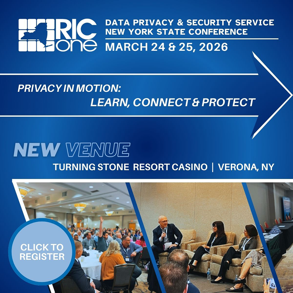 Click here to register for the 2026 Statewide Data Privacy and Security Service Conference at Turning Stone Resort Casino in Verona, NY on March 24 & 25, 2026