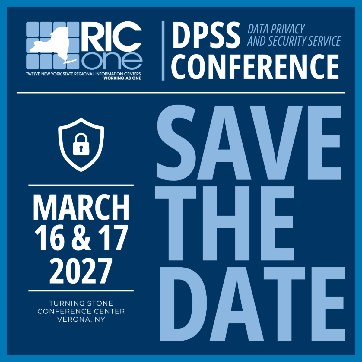 RIC ONE DPSS CONFERENCE 
SAVE THE DATE - MARCH 16 and 17 at Turning Stone Conference Center - Verona NY